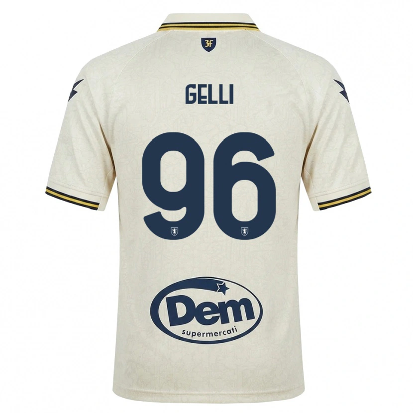 Danxen Mænd Francesco Gelli #96 Oldlace Gul Sort Udebane Spillertrøjer 2026/27 Trøje T-Shirt