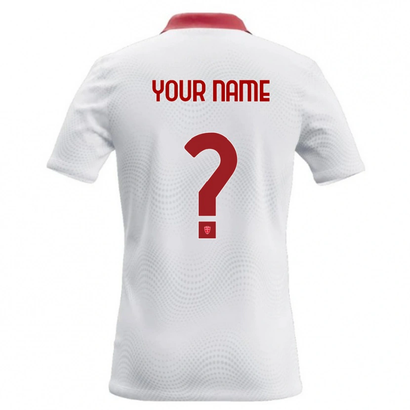 Danxen Mænd Dit Navn #0 Hvid Rød Udebane Spillertrøjer 2026/27 Trøje T-Shirt