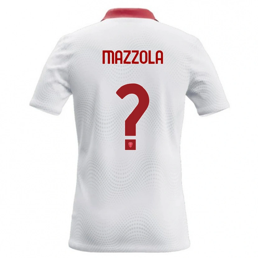 Danxen Mænd Emanuele Mazzola #0 Hvid Rød Udebane Spillertrøjer 2026/27 Trøje T-Shirt