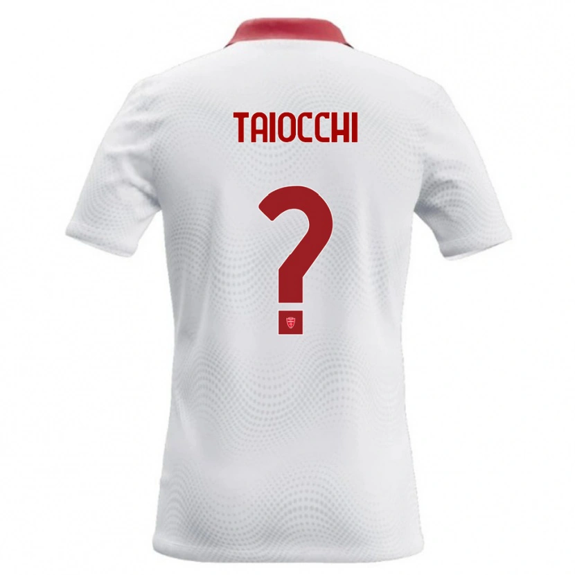 Danxen Mænd Federico Taiocchi #0 Hvid Rød Udebane Spillertrøjer 2026/27 Trøje T-Shirt