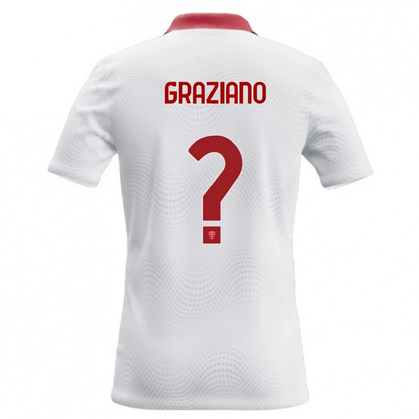 Danxen Mænd Aldo Graziano #0 Hvid Rød Udebane Spillertrøjer 2026/27 Trøje T-Shirt