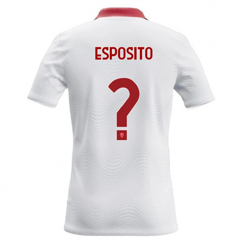 Danxen Mænd Marco Esposito #0 Hvid Rød Udebane Spillertrøjer 2026/27 Trøje T-Shirt