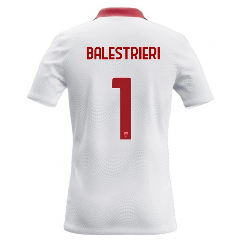 Danxen Mænd Alessandro Balestrieri #1 Hvid Rød Udebane Spillertrøjer 2026/27 Trøje T-Shirt