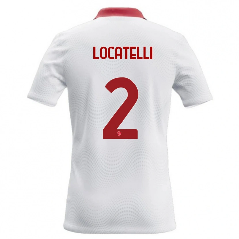 Danxen Mænd Gabriel Locatelli #2 Hvid Rød Udebane Spillertrøjer 2026/27 Trøje T-Shirt