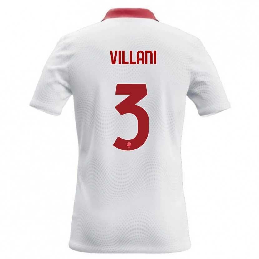 Danxen Mænd Matteo Villani #3 Hvid Rød Udebane Spillertrøjer 2026/27 Trøje T-Shirt