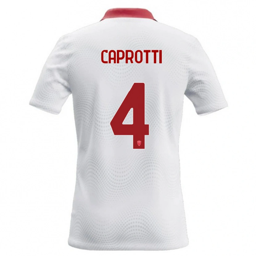 Danxen Mænd Carlo Caprotti #4 Hvid Rød Udebane Spillertrøjer 2026/27 Trøje T-Shirt