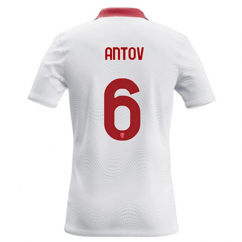 Danxen Mænd Valentin Antov #6 Hvid Rød Udebane Spillertrøjer 2026/27 Trøje T-Shirt
