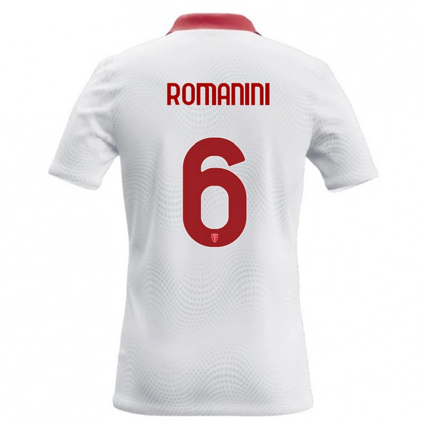 Danxen Mænd Andrea Romanini #6 Hvid Rød Udebane Spillertrøjer 2026/27 Trøje T-Shirt
