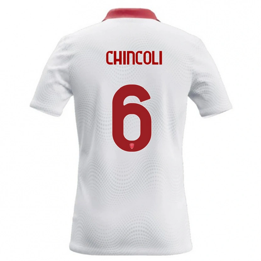 Danxen Mænd Lorenzo Chincoli #6 Hvid Rød Udebane Spillertrøjer 2026/27 Trøje T-Shirt