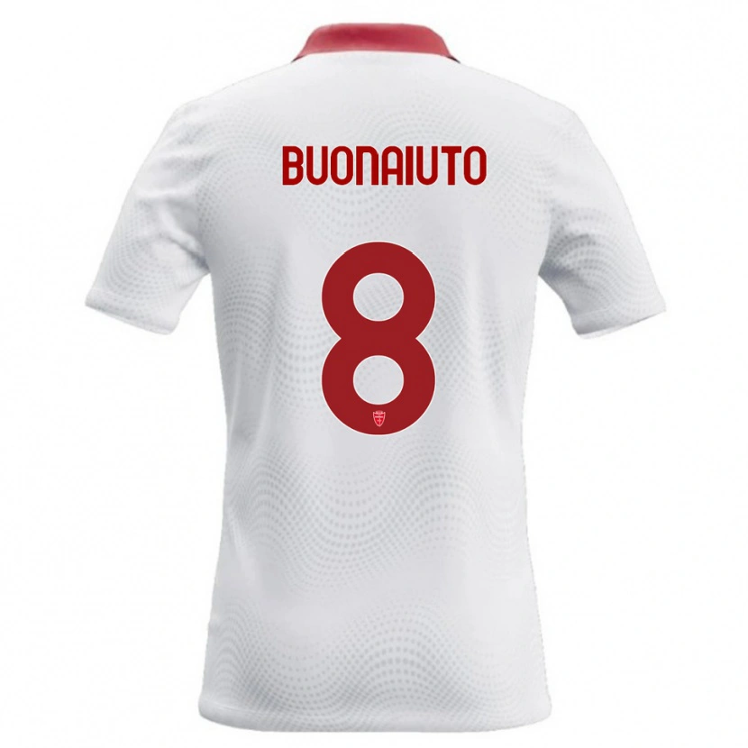 Danxen Mænd Marco Buonaiuto #8 Hvid Rød Udebane Spillertrøjer 2026/27 Trøje T-Shirt