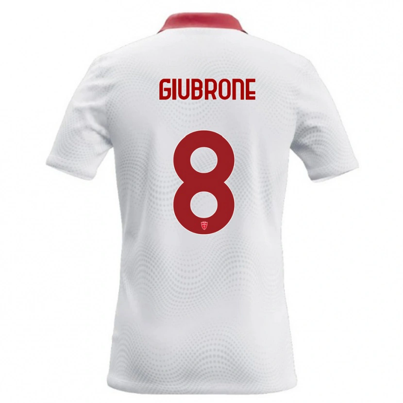 Danxen Mænd Mario Giubrone #8 Hvid Rød Udebane Spillertrøjer 2026/27 Trøje T-Shirt