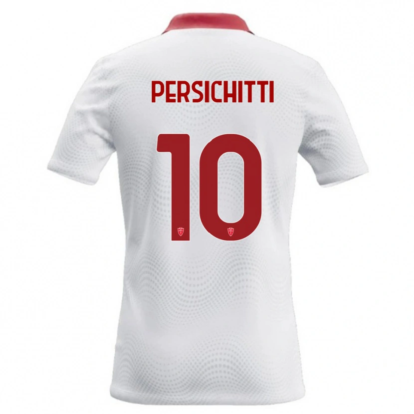 Danxen Mænd Matteo Persichitti #10 Hvid Rød Udebane Spillertrøjer 2026/27 Trøje T-Shirt