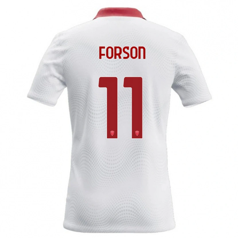 Danxen Mænd Omari Forson #11 Hvid Rød Udebane Spillertrøjer 2026/27 Trøje T-Shirt