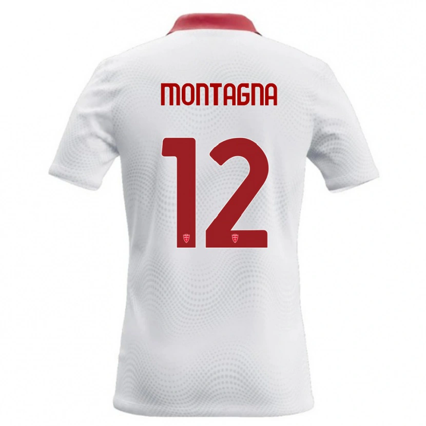 Danxen Mænd Jacopo Montagna #12 Hvid Rød Udebane Spillertrøjer 2026/27 Trøje T-Shirt