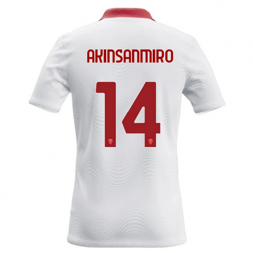 Danxen Mænd Ebenezer Akinsanmiro #14 Hvid Rød Udebane Spillertrøjer 2026/27 Trøje T-Shirt