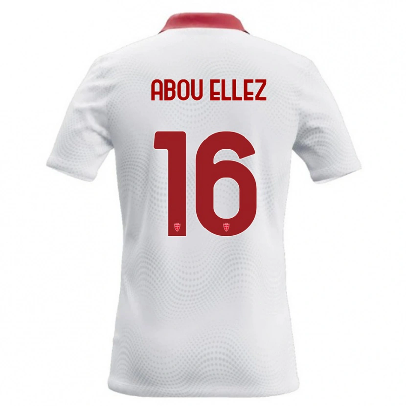 Danxen Mænd Amir Abou Elezz #16 Hvid Rød Udebane Spillertrøjer 2026/27 Trøje T-Shirt