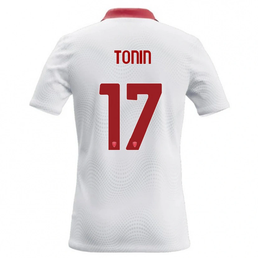 Danxen Mænd Andrea Tonin #17 Hvid Rød Udebane Spillertrøjer 2026/27 Trøje T-Shirt