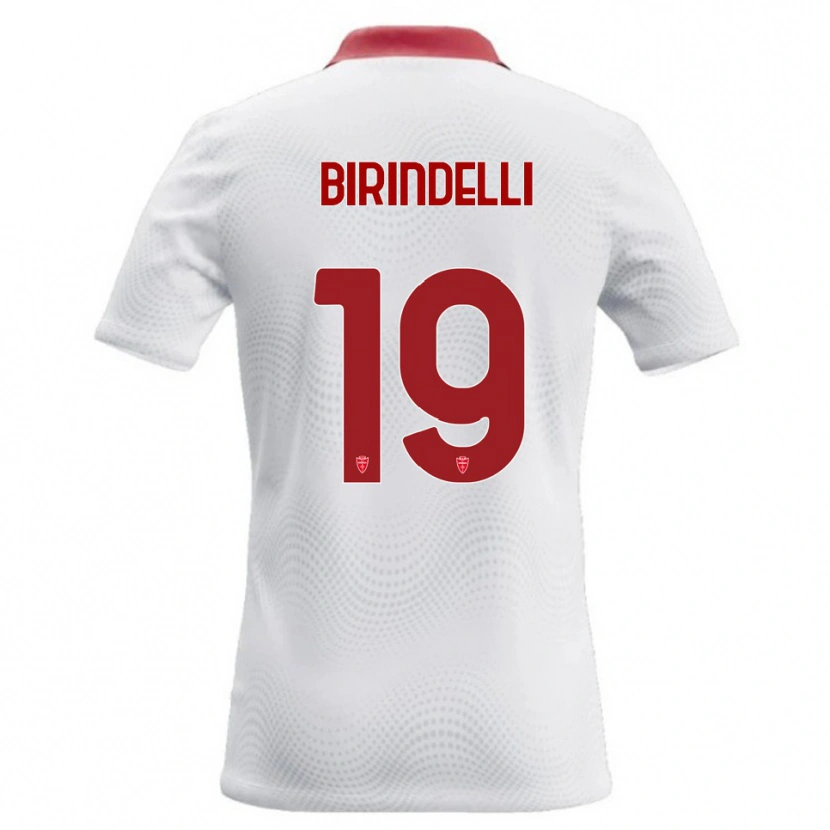 Danxen Mænd Samuele Birindelli #19 Hvid Rød Udebane Spillertrøjer 2026/27 Trøje T-Shirt