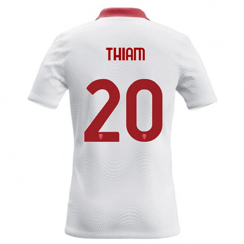 Danxen Mænd Demba Thiam #20 Hvid Rød Udebane Spillertrøjer 2026/27 Trøje T-Shirt