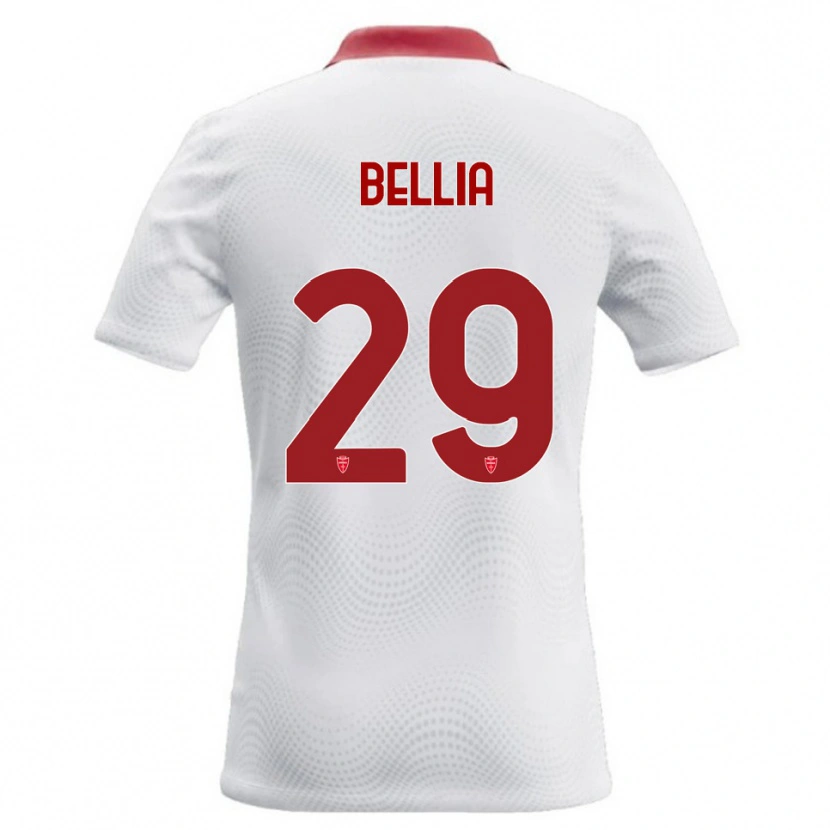 Danxen Mænd Edoardo Bellia #29 Hvid Rød Udebane Spillertrøjer 2026/27 Trøje T-Shirt