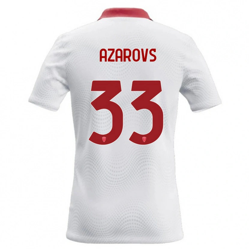 Danxen Mænd Timurs Azarovs #33 Hvid Rød Udebane Spillertrøjer 2026/27 Trøje T-Shirt