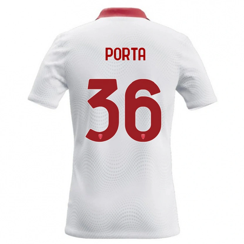 Danxen Mænd Matteo Porta #36 Hvid Rød Udebane Spillertrøjer 2026/27 Trøje T-Shirt