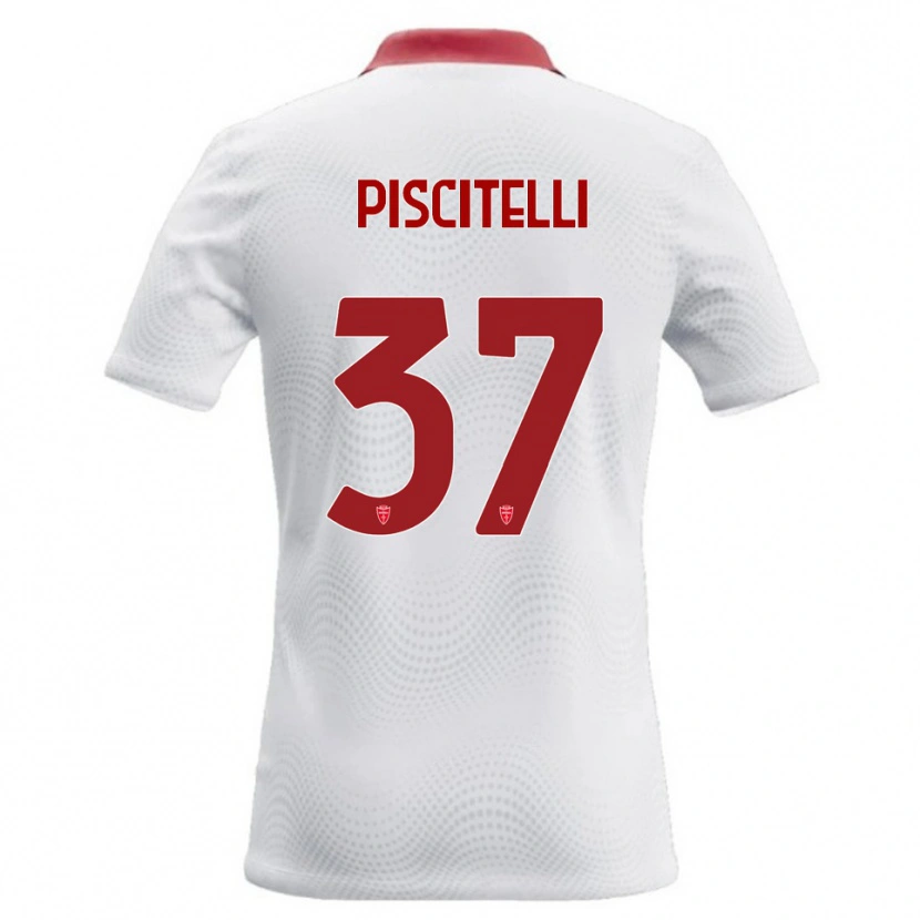 Danxen Mænd Pasquale Piscitelli #37 Hvid Rød Udebane Spillertrøjer 2026/27 Trøje T-Shirt