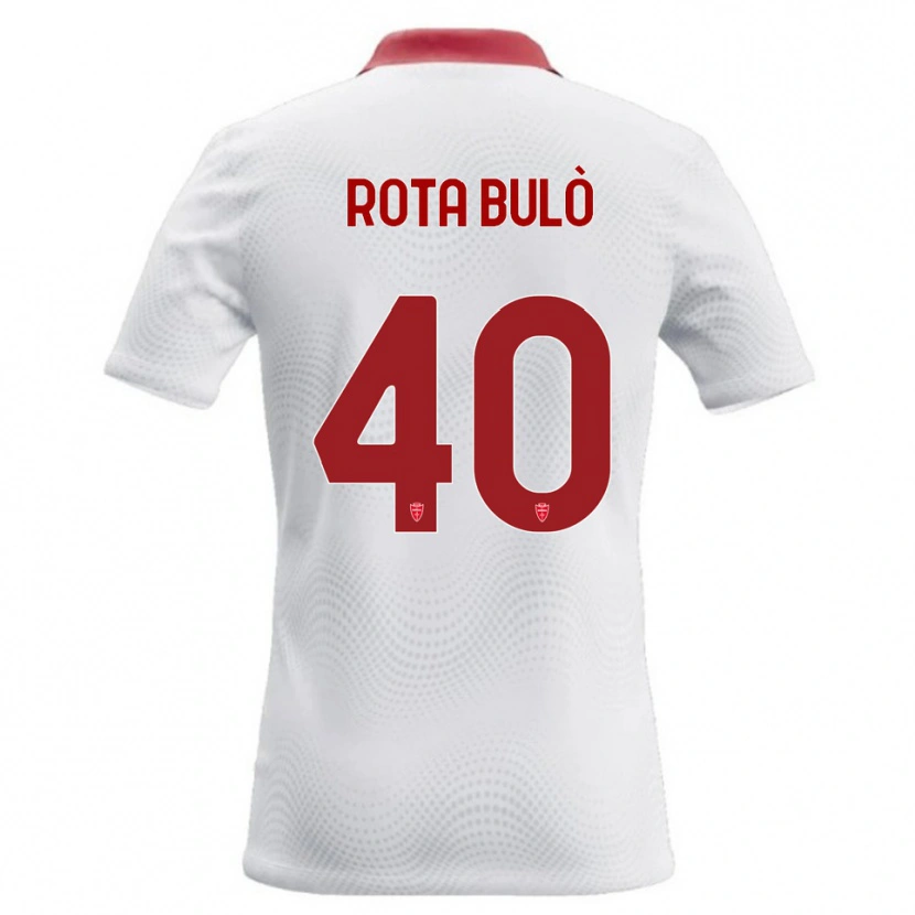 Danxen Mænd Pietro Rota Bulò #40 Hvid Rød Udebane Spillertrøjer 2026/27 Trøje T-Shirt
