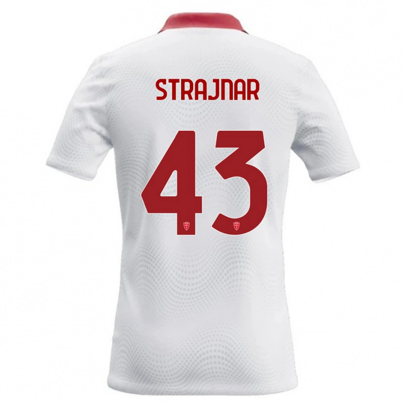 Danxen Mænd Aljaz Strajnar #43 Hvid Rød Udebane Spillertrøjer 2026/27 Trøje T-Shirt