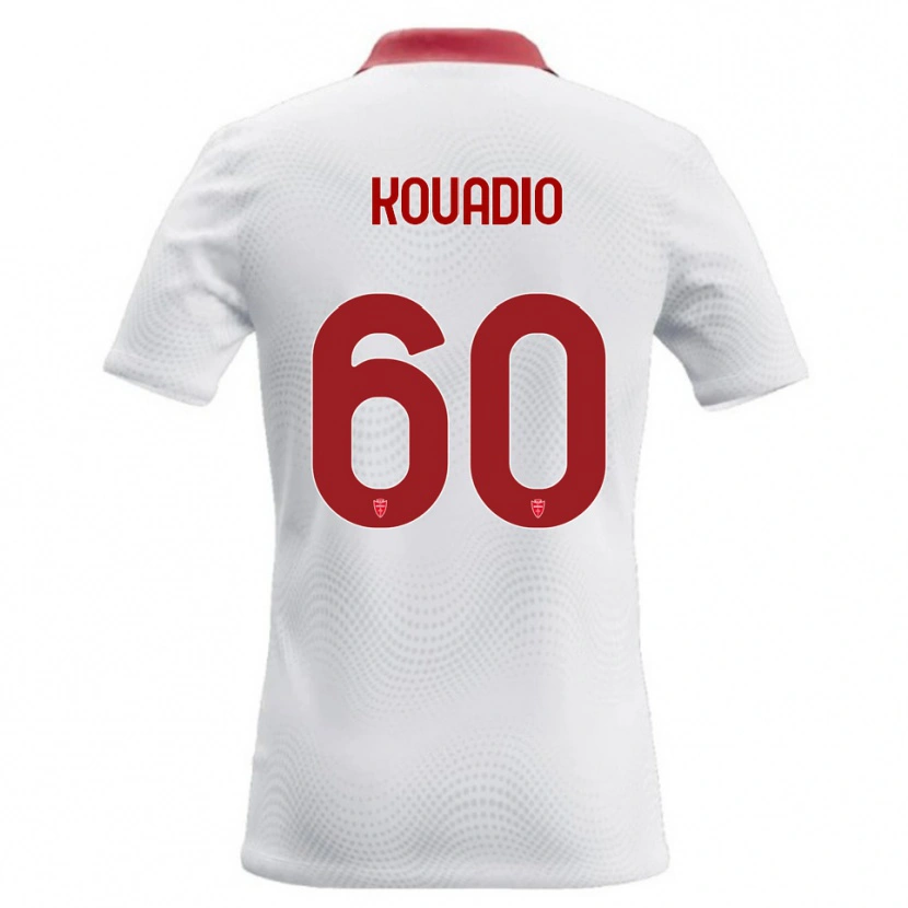 Danxen Mænd Eddy Kouadio #60 Hvid Rød Udebane Spillertrøjer 2026/27 Trøje T-Shirt