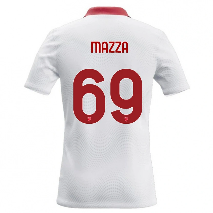 Danxen Mænd Andrea Mazza #69 Hvid Rød Udebane Spillertrøjer 2026/27 Trøje T-Shirt