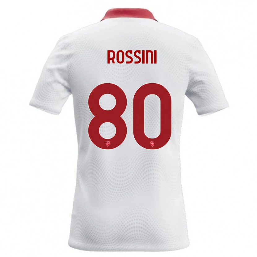 Danxen Mænd Luca Rossini #80 Hvid Rød Udebane Spillertrøjer 2026/27 Trøje T-Shirt