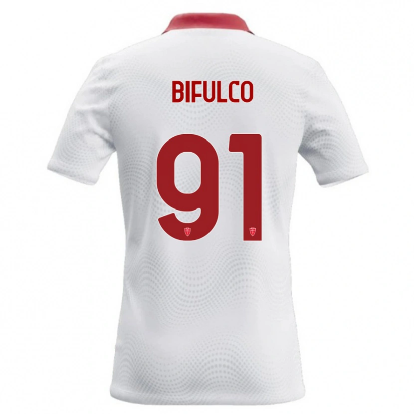 Danxen Mænd Davide Bifulco #91 Hvid Rød Udebane Spillertrøjer 2026/27 Trøje T-Shirt
