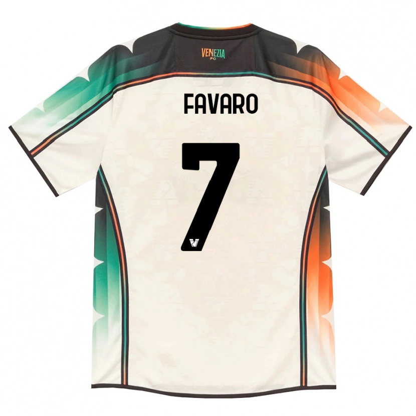 Danxen Mænd Federico Favaro #7 Oldlace Orange Grøn Udebane Spillertrøjer 2026/27 Trøje T-Shirt