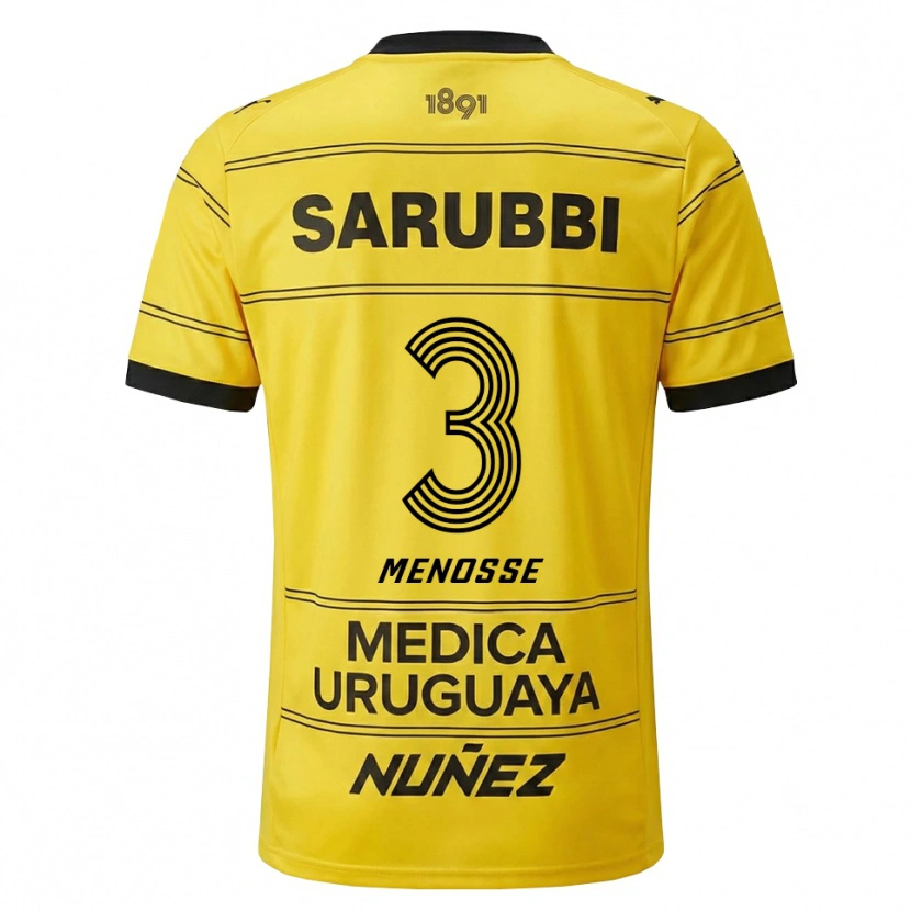 Danxen Mænd Hernán Menosse #3 Gul Sort Udebane Spillertrøjer 2026/27 Trøje T-Shirt