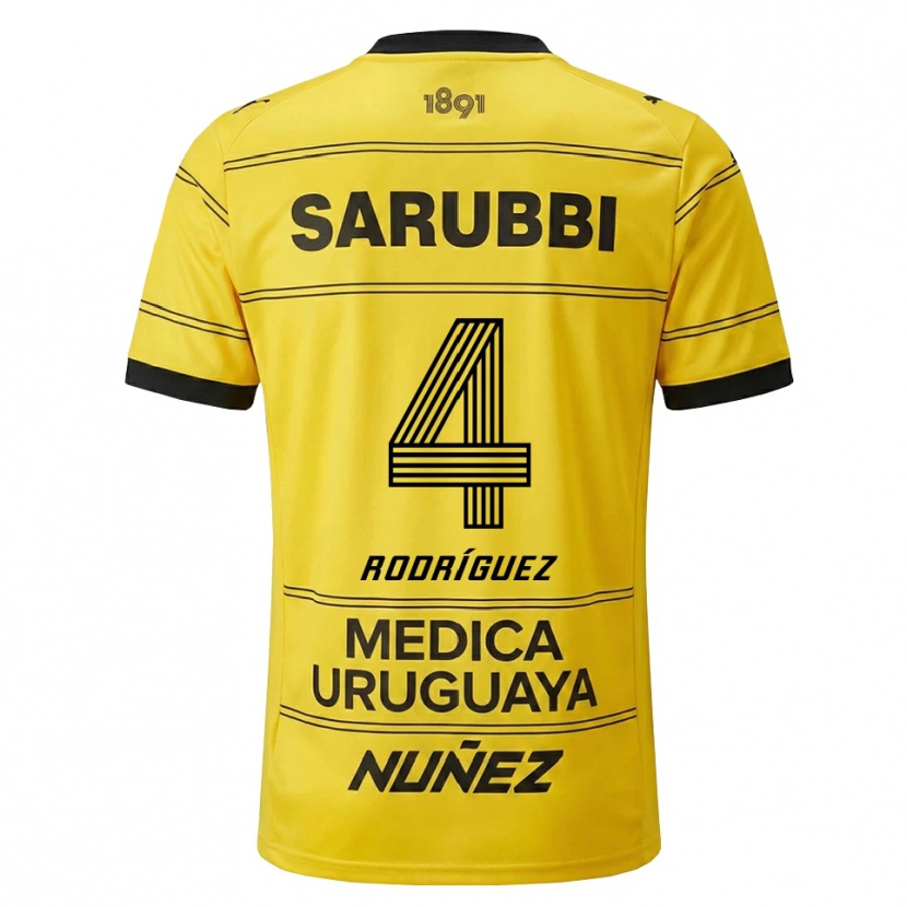 Danxen Mænd Guzmán Rodríguez #4 Gul Sort Udebane Spillertrøjer 2026/27 Trøje T-Shirt