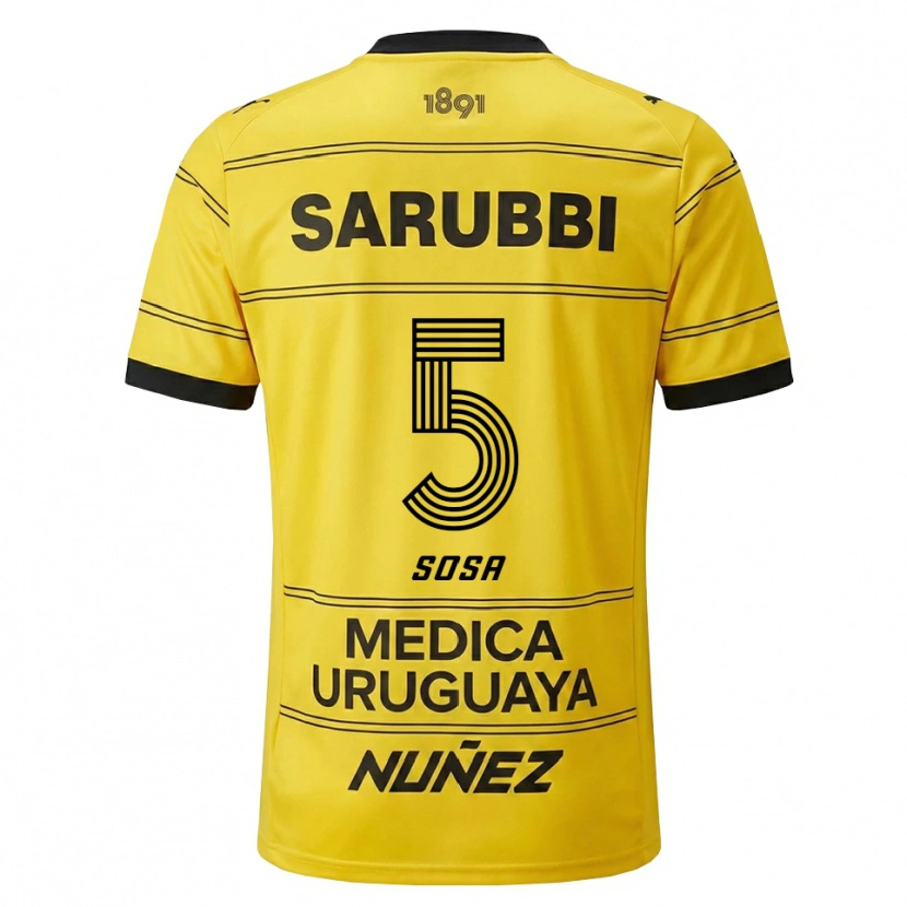 Danxen Mænd Ignacio Sosa #5 Gul Sort Udebane Spillertrøjer 2026/27 Trøje T-Shirt