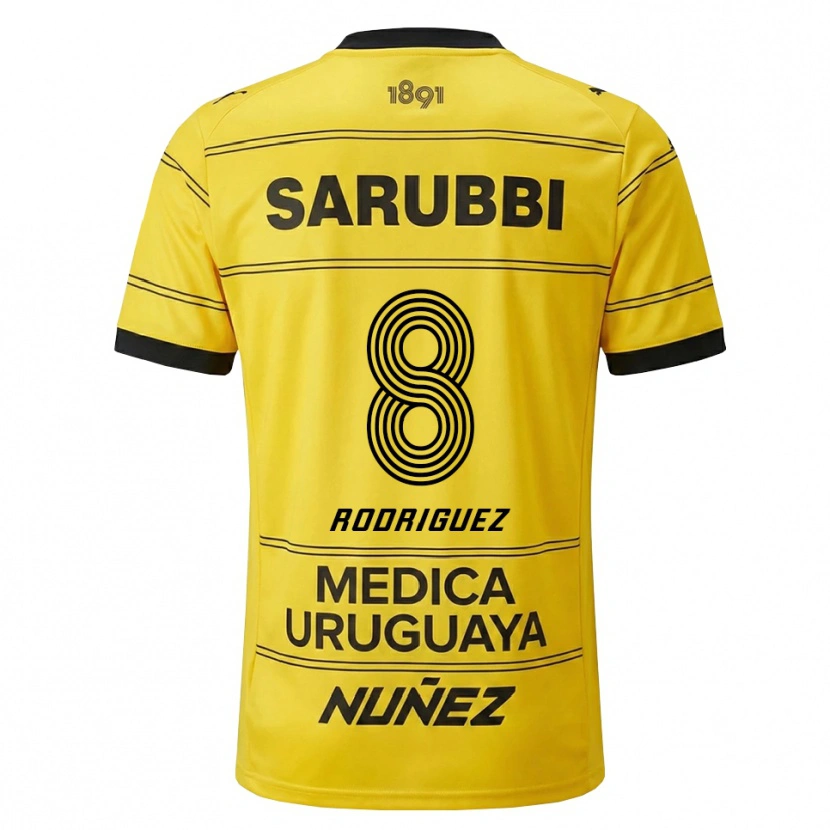 Danxen Mænd Sebastián Rodríguez #8 Gul Sort Udebane Spillertrøjer 2026/27 Trøje T-Shirt