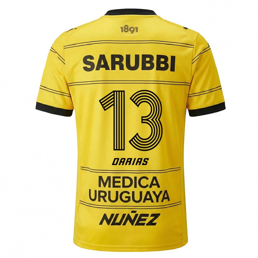 Danxen Mænd Eduardo Darias #13 Gul Sort Udebane Spillertrøjer 2026/27 Trøje T-Shirt