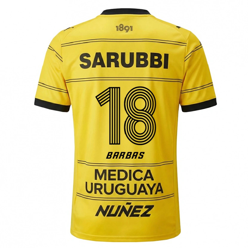 Danxen Mænd Germán Barbas #18 Gul Sort Udebane Spillertrøjer 2026/27 Trøje T-Shirt