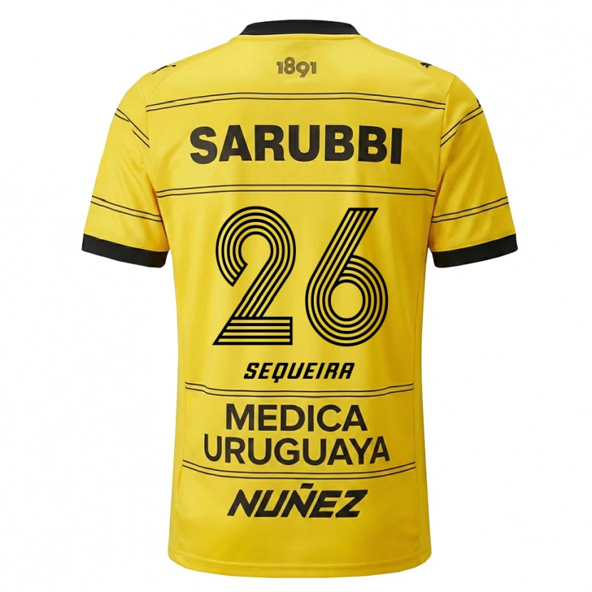Danxen Mænd Leonardo Sequeira #26 Gul Sort Udebane Spillertrøjer 2026/27 Trøje T-Shirt
