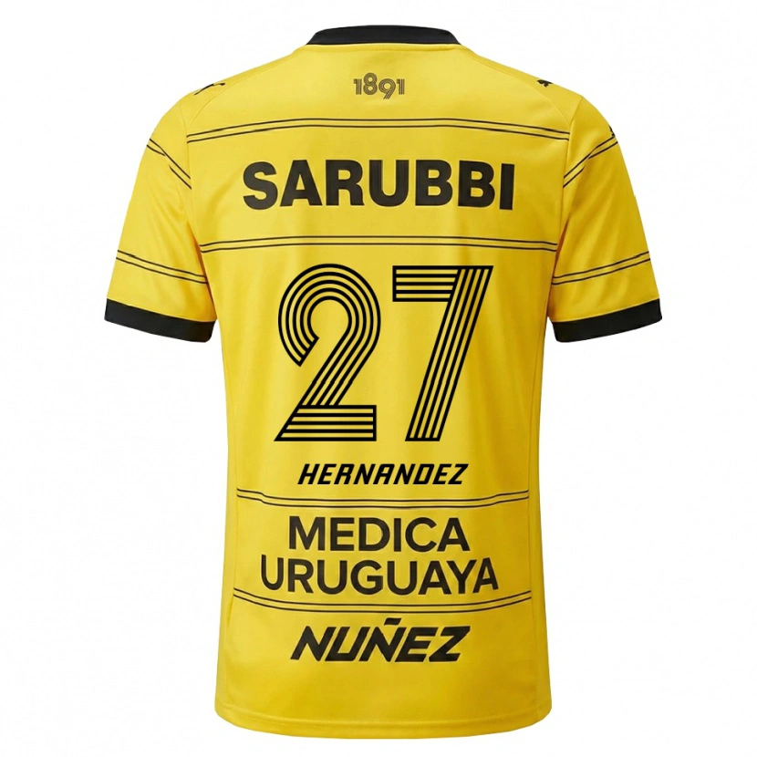 Danxen Mænd Lucas Hernández #27 Gul Sort Udebane Spillertrøjer 2026/27 Trøje T-Shirt