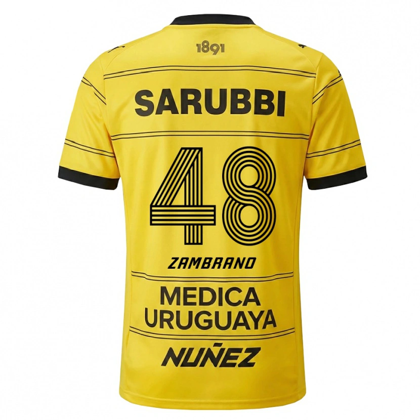 Danxen Mænd Carlos Zambrano #48 Gul Sort Udebane Spillertrøjer 2026/27 Trøje T-Shirt