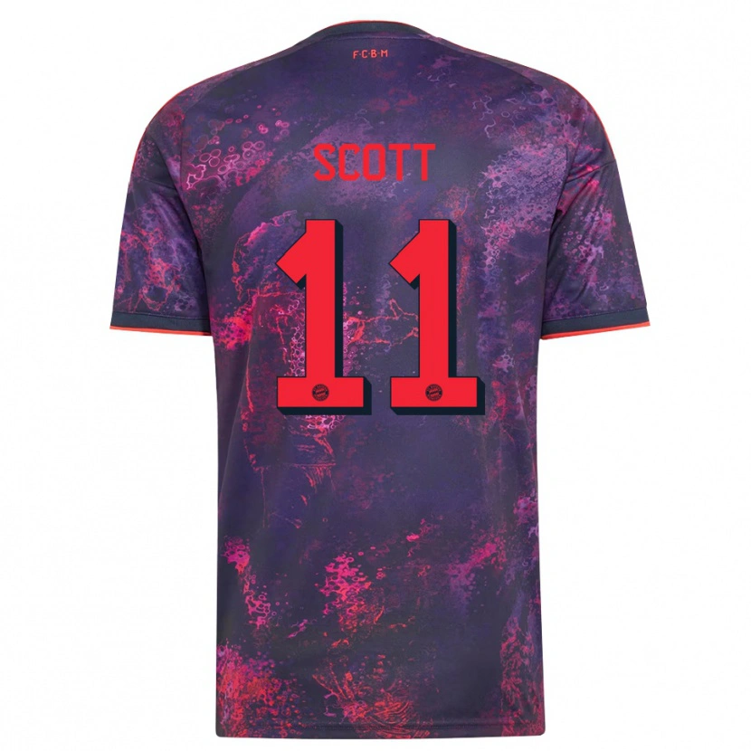 Danxen Mænd Michael Scott #11 Lilla Rød Tredje Sæt Spillertrøjer 2026/27 Trøje T-Shirt