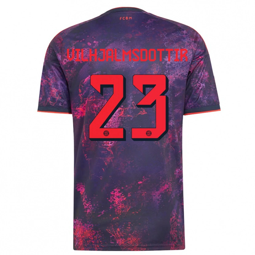 Danxen Mænd Karolina Lea Vilhjalmsdottir #23 Lilla Rød Tredje Sæt Spillertrøjer 2026/27 Trøje T-Shirt