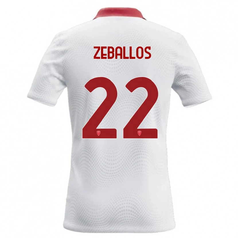 Danxen Kvinder Exequiel Zeballos #22 Hvid Rød Udebane Spillertrøjer 2026/27 Trøje T-Shirt