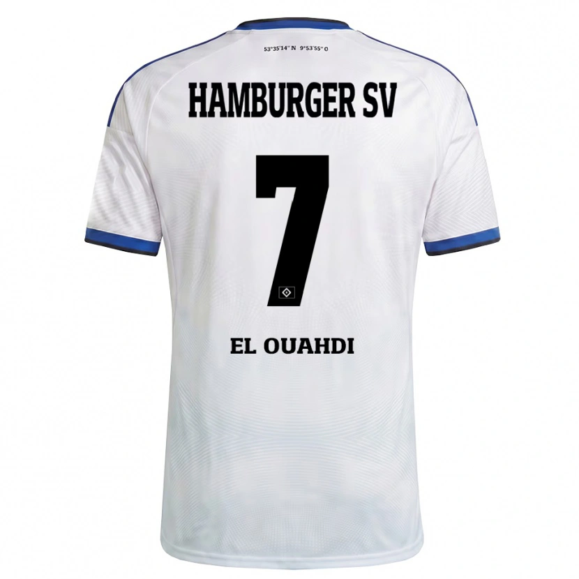 Danxen Kvinder Zakaria El Ouahdi #7 Hvid Sort Blå Hjemmebane Spillertrøjer 2026/27 Trøje T-Shirt