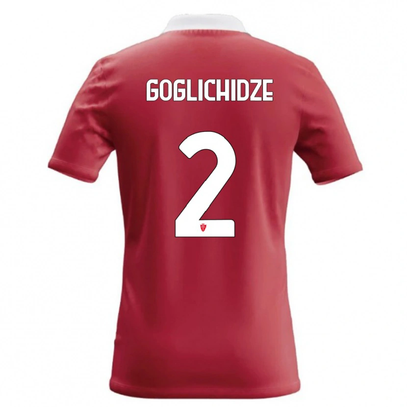 Danxen Kvinder Saba Goglichidze #2 Rød Hvid Hjemmebane Spillertrøjer 2026/27 Trøje T-Shirt