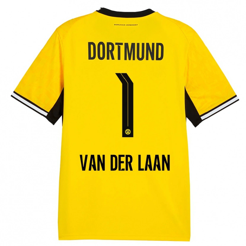 Danxen Kvinder Laura Van Der Laan #1 Gul Sort Hvid Hjemmebane Spillertrøjer 2026/27 Trøje T-Shirt
