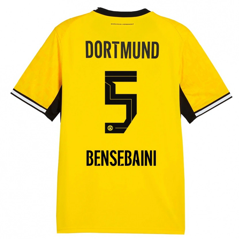 Danxen Kvinder Ramy Bensebaini #5 Gul Sort Hvid Hjemmebane Spillertrøjer 2026/27 Trøje T-Shirt